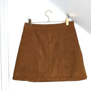 ABERCROMBIE & FITCH Brown Faux Suede Preppy Academica Mini Skirt Size 0